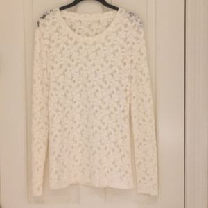 Anthropologie cream lace shirt